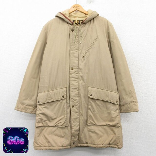 80s ロング丈コート ベージュ メンズL相当 | 古着