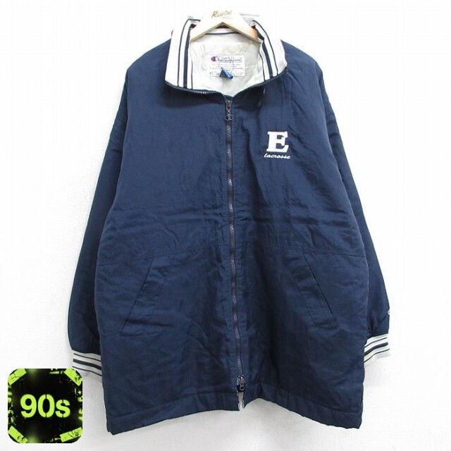 チャンピオン 90s ナイロンジャケット ラクロス ネイビー XL | 古着