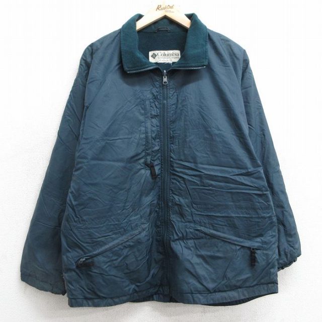 【50%OFF】L★古着 コロンビア COLUMBIA 長袖 ジャケット メンズ 00年代 00s 濃緑系 グリーン 内側フリース 25jan31 中古 アウター
