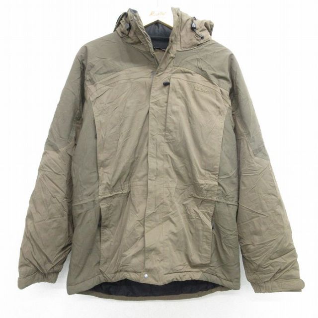 L★古着 エルエルビーン LLBEAN 長袖 ナイロン ジャケット パーカー メンズ ツートンカラー 緑系 グリーン 25feb06 中古 アウター