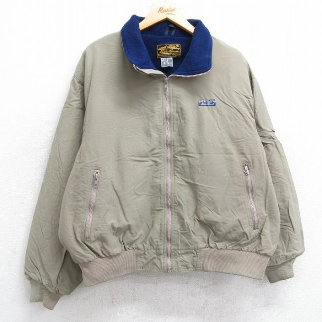 XL★古着 エディーバウアー 長袖 ジャケット メンズ 90年代 90s ベージュ カーキ 内側フリース 25feb06 中古 アウター