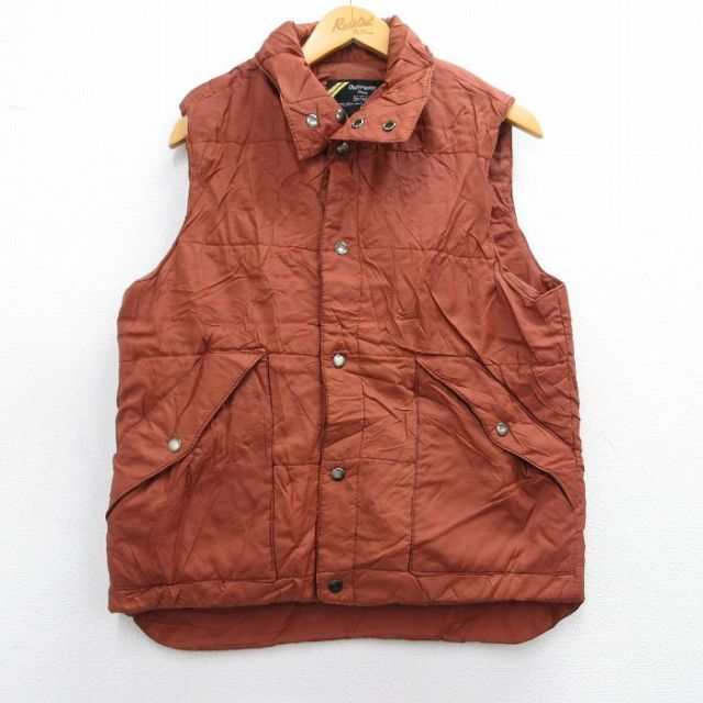 【50%OFF】S★古着 シアーズ ナイロン ベスト メンズ 80年代 80s 茶 ブラウン 25feb07 中古 アウター