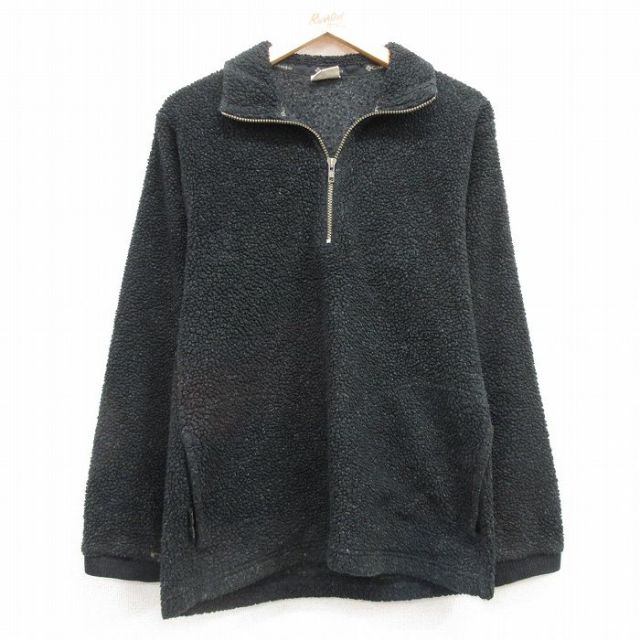 【50%OFF】S★古着 コロンビア COLUMBIA 長袖 ハーフジップ フリース ジャケット メンズ 90年代 90s USA製 黒 ブラック 25feb07 中古 アウター