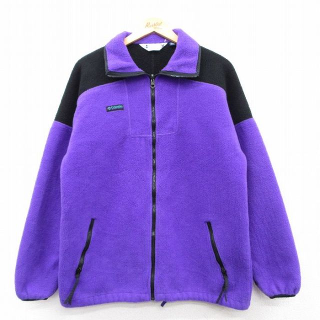 M★古着 コロンビア COLUMBIA 長袖 フリース ジャケット メンズ 90年代 90s USA製 紫他 パープル 25feb07 中古 アウター