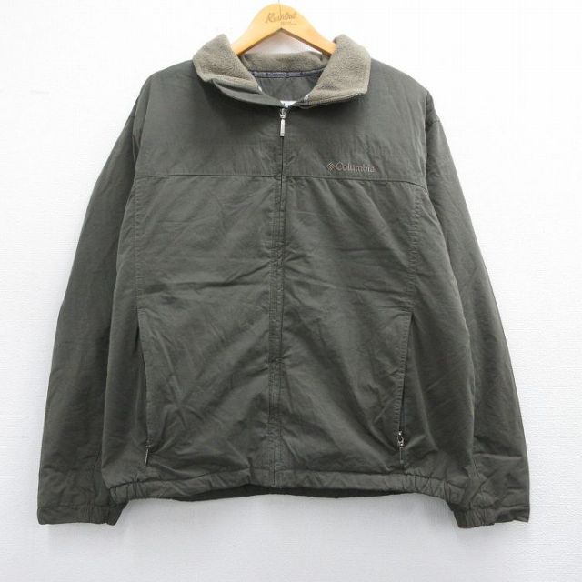 XL★古着 コロンビア COLUMBIA 長袖 ジャケット メンズ 00年代 00s 濃緑 グリーン 内側フリース 25feb08 中古 アウター