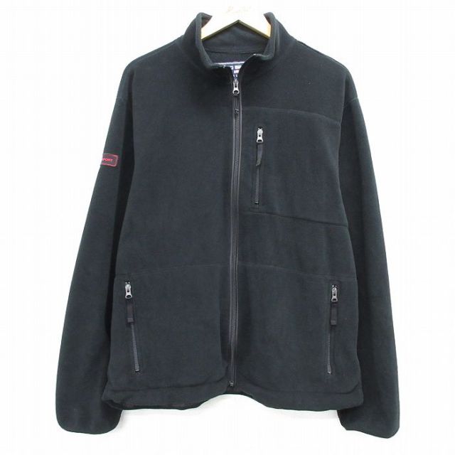 L★古着 ラルフローレン Ralph Lauren ポロスポーツ 長袖 ブランド フリース ジャケット メンズ 黒 ブラック 25feb12 中古 アウター