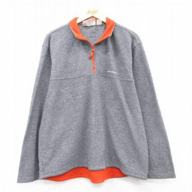 L★古着 エアロポステール AEROPOSTALE 長袖 ハーフジップ フリース ジャケット メンズ 90年代 90s ワンポイントロゴ グレー他 25feb10 中古 アウター