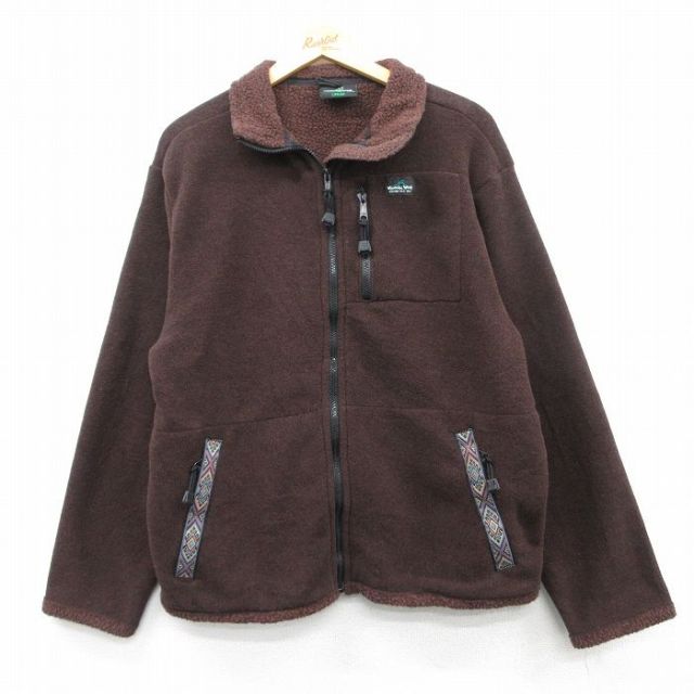 L★古着 長袖 フリース ジャケット メンズ 茶他 ブラウン 25feb10 中古 アウター