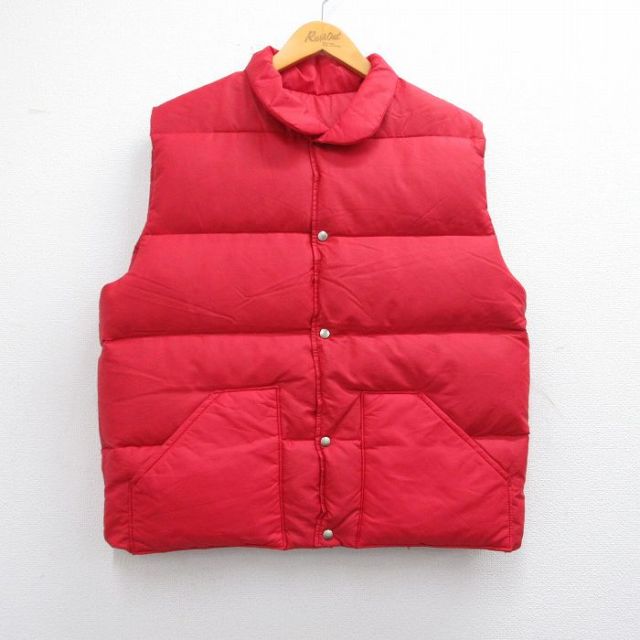 M★古着 ダウン ベスト メンズ 90年代 90s USA製 赤 レッド 25feb18 中古 アウター