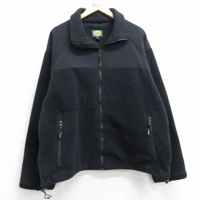 XL★古着 カベラス 長袖 フリース ジャケット メンズ 00年代 00s ワンポイントロゴ ポーラテック 大きいサイズ 黒 ブラック 25feb21 中古 アウター