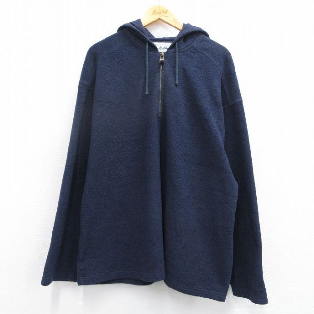 【50%OFF】XL★古着 ギャップ GAP 長袖 ハーフジップ フリース ジャケット パーカー メンズ 00年代 00s 濃紺 ネイビー 25feb27 中古 アウター