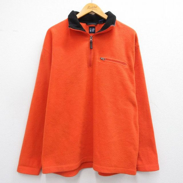 【50%OFF】L★古着 ギャップ GAP 長袖 ハーフジップ フリース ジャケット メンズ 00年代 00s オレンジ 25feb27 中古 アウター