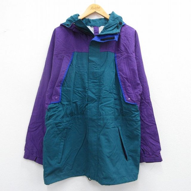 M★古着 エルエルビーン LLBEAN 長袖 ナイロン ジャケット メンズ 90年代 90s SUNBUSTER スキー ロング丈 紫他 パープル 内側メッシュ 25feb27 中古 アウター