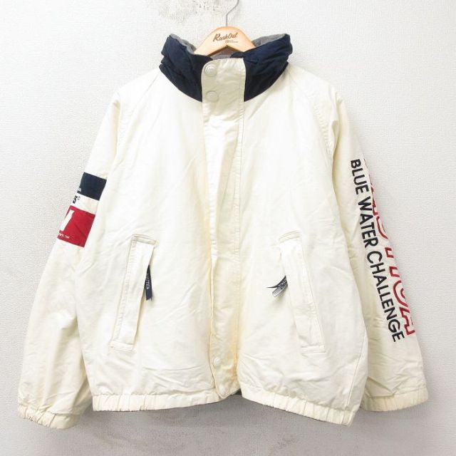 L★古着 ノーティカ NAUTICA 長袖 ブランド ジャケット メンズ 90年代 90s リバーシブル 白 ホワイト 【spe】 25mar10 中古 アウター