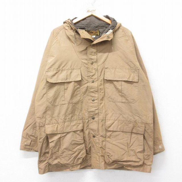 【20%OFF】L★古着 エディーバウアー 長袖 ナイロン ジャケット マウンテン パーカー メンズ 90年代 90s ラグラン ベージュ カーキ 【spe】 25sep03 中古 アウター