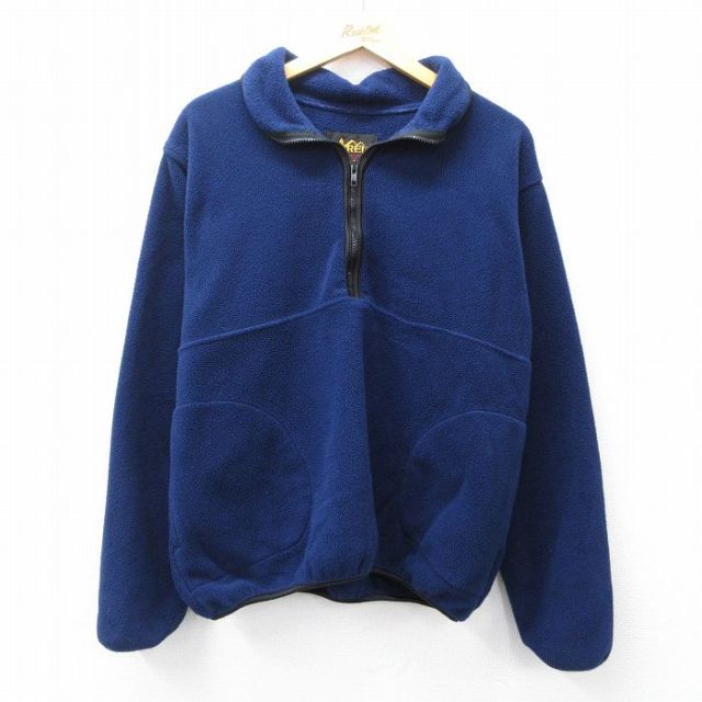 L★古着 アールイーアイ REI 長袖 ハーフジップ フリース ジャケット メンズ 紺 ネイビー 25sep04 中古 アウター