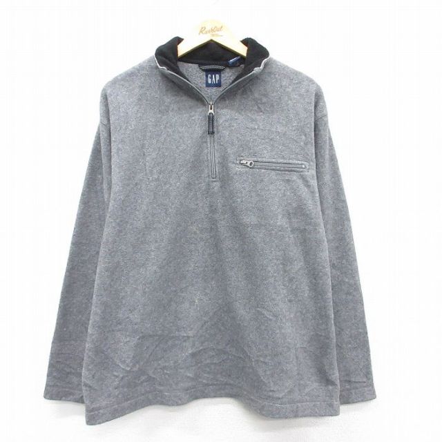 【50%OFF】ギャップ 00s ハーフジップフリースジャケット 霜降り グレー L | 古着