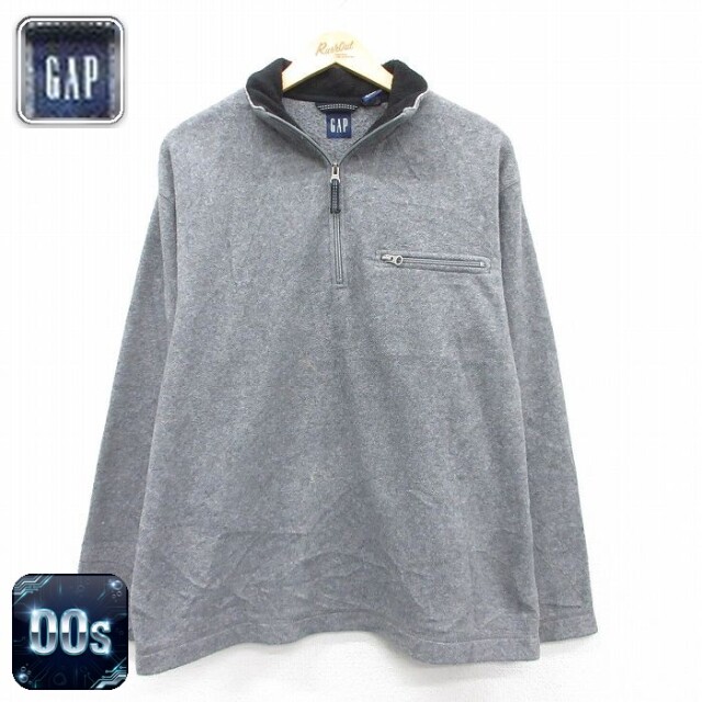 【50%OFF】ギャップ 00s ハーフジップフリースジャケット 霜降り グレー L | 古着