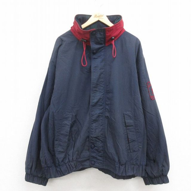 【50%OFF】トミーヒルフィガー 90s ナイロンジャケット 内側フリース ネイビー XL | 古着