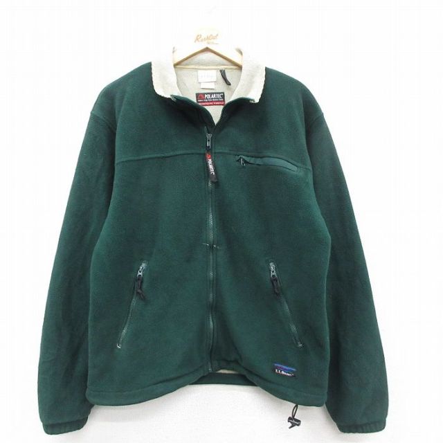 M★古着 エルエルビーン LLBEAN 長袖 フリース ジャケット メンズ 90年代 90s ポーラテック 緑 グリーン 【spe】 25sep25 中古 アウター