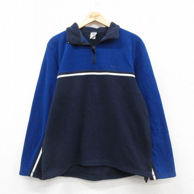 【50%OFF】オールドネイビー 00s ハーフジップフリースジャケット ワンポイントロゴ ネイビー M | 古着