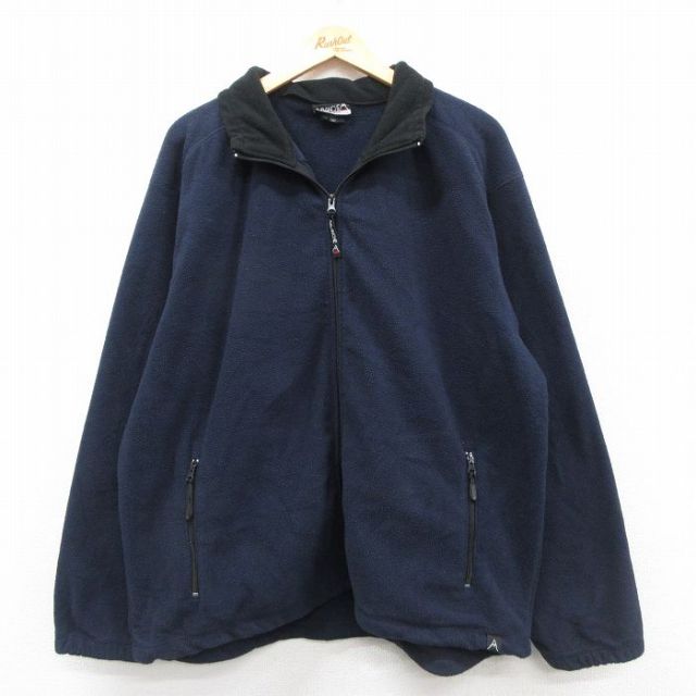 XL★古着 アバランチ 長袖 フリース ジャケット メンズ 大きいサイズ 濃紺 ネイビー 25sep25 中古 アウター