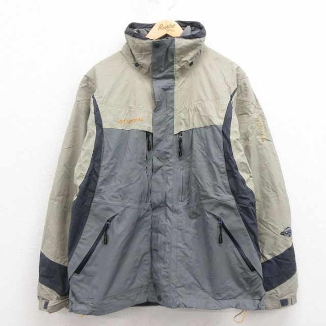 L★古着 コロンビア COLUMBIA 長袖 マウンテン ジャケット メンズ 00年代 00s ワンポイントロゴ オムニテック チタニウム ベージュ他 カーキ 【spe】 25sep26 中古 アウター