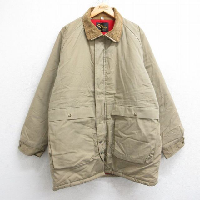 【50%OFF】90s ラグランジャケット 襟コーデュロイ ベージュ XL | 古着