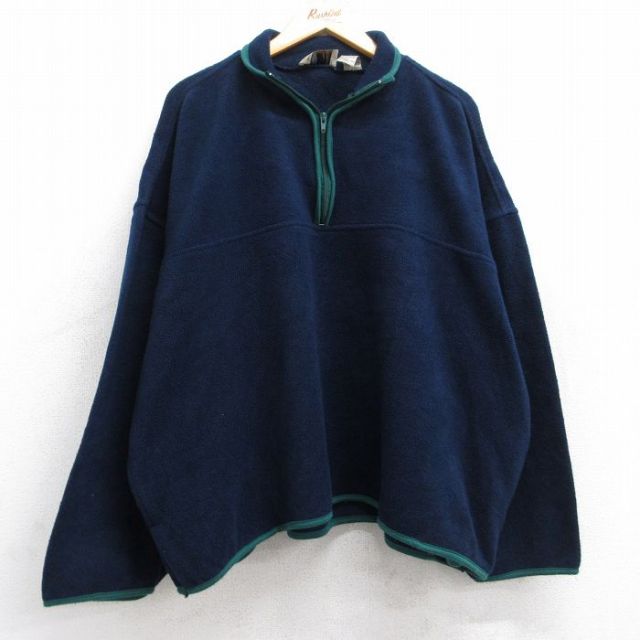 【50%OFF】00s ハーフジップフリースジャケット ネイビー XL | 古着