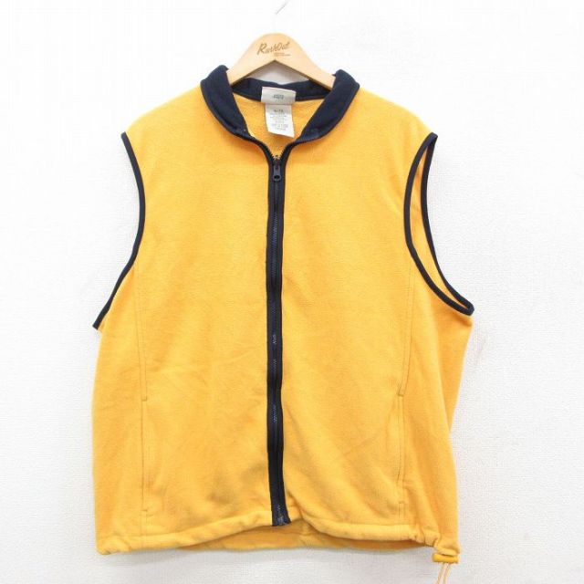 L★古着 フリース ベスト メンズ 00年代 00s 黄 イエロー 25sep29 中古 アウター