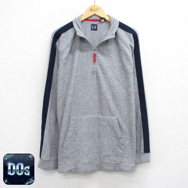 【50%OFF】ギャップ 00s ハーフジップフリースジャケット ラグラン グレー XL | 古着