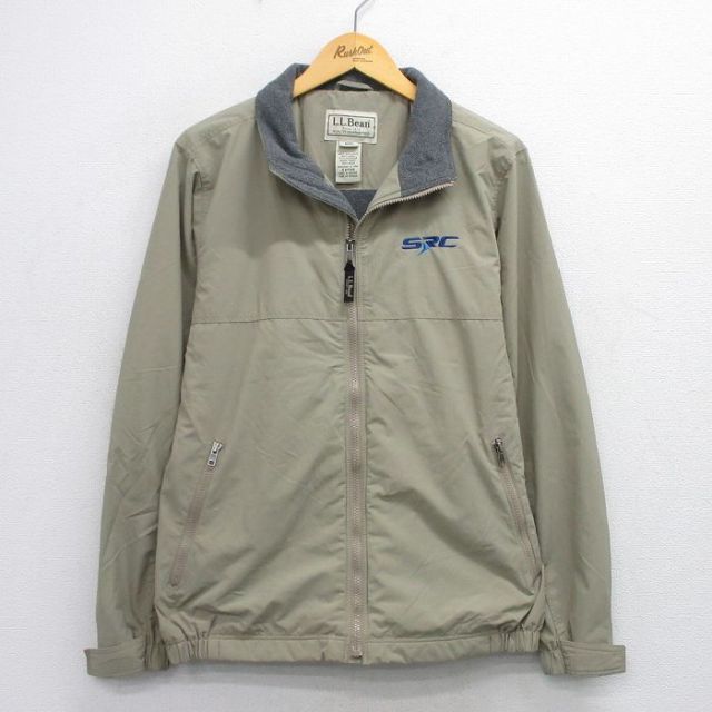 L★古着 エルエルビーン LLBEAN 長袖 ナイロン ジャケット メンズ 00年代 00s SRC ベージュ カーキ 内側フリース 25sep29 中古 アウター