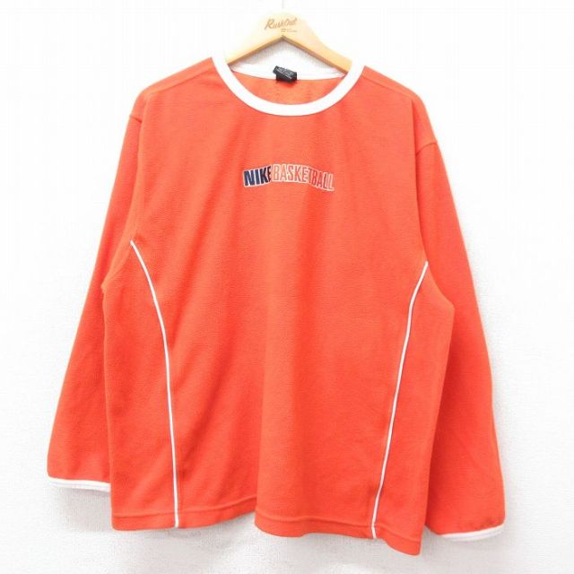 【50%OFF】ナイキ 00s 長袖フリース バスケットボール オレンジ L | 古着