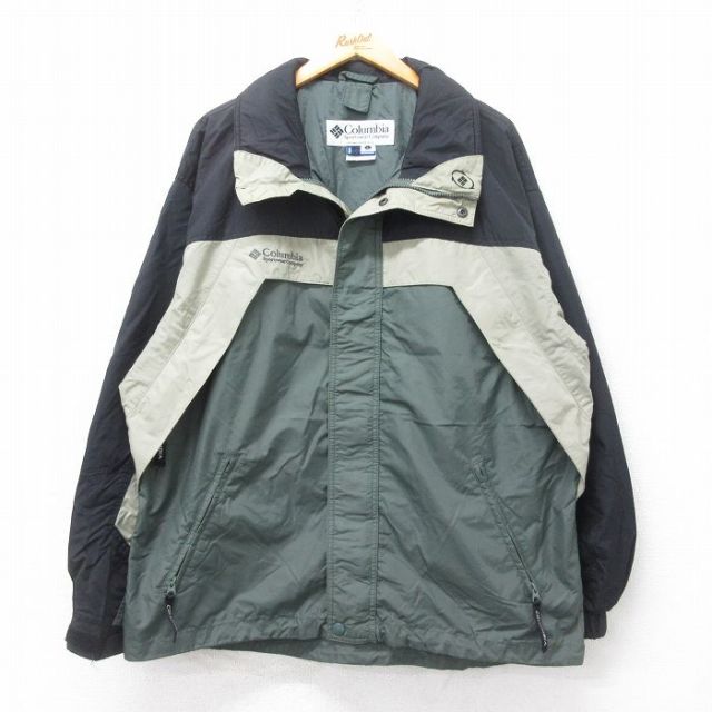 XL★古着 コロンビア COLUMBIA 長袖 ナイロン ジャケット メンズ 00年代 00s ワンポイントロゴ 緑系他 グリーン 25sep30 中古 アウター