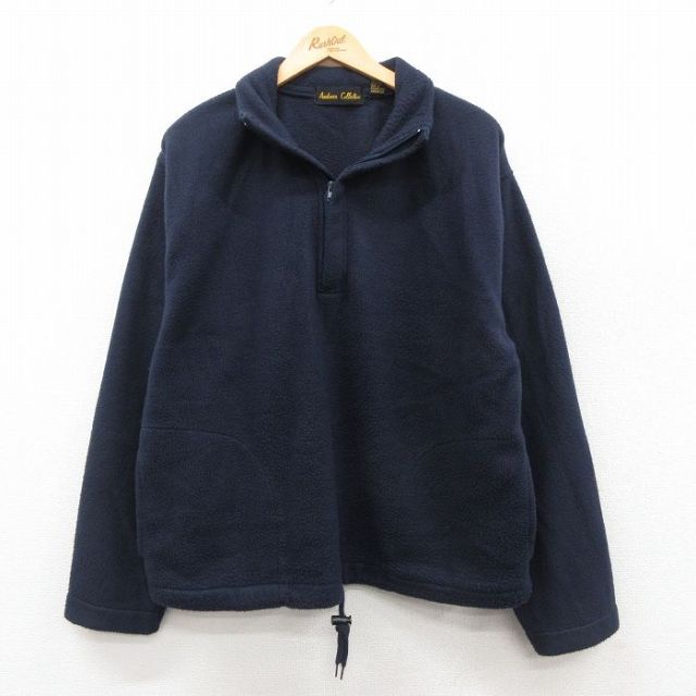 L★古着 長袖 ハーフジップ フリース ジャケット メンズ 00年代 00s 紺 ネイビー 25sep30 中古 アウター