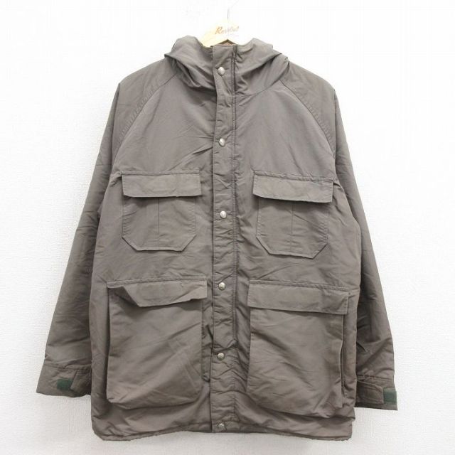 M★古着 エルエルビーン LLBEAN 長袖 ナイロン ジャケット マウンテン パーカー メンズ 80年代 80s ラグラン USA製 グレー 25sep30 中古 アウター