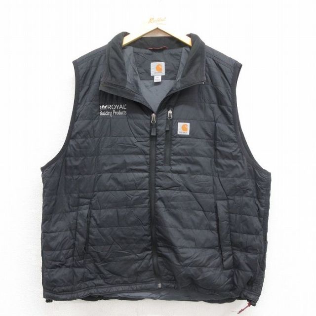 XL★古着 カーハート Carhartt ナイロン ベスト メンズ 黒 ブラック 25sep30 中古 アウター