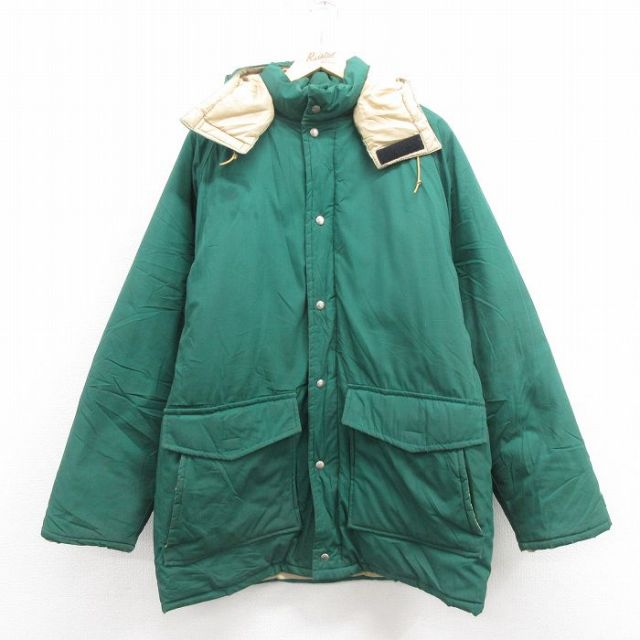 XL★古着 長袖 ジャケット パーカー メンズ 90年代 90s ロング丈 ラグラン 緑 グリーン 25oct02 中古 アウター