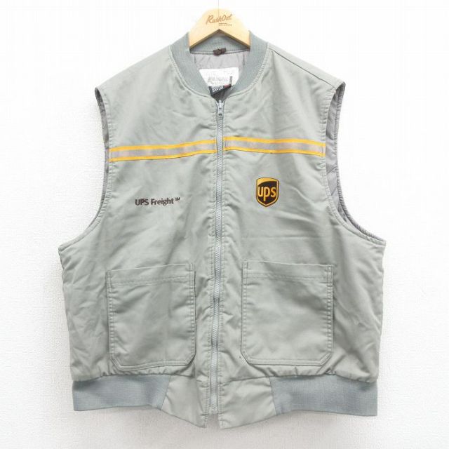 XL★古着 ベスト メンズ 90年代 90s UPS シンサレート USA製 グレー 25oct15 中古 アウター