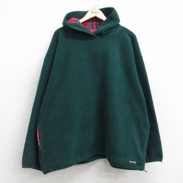 XL★古着 長袖 フリース ジャケット パーカー メンズ 90年代 90s ポーラテック 大きいサイズ USA製 緑 グリーン 25oct20 中古 アウター
