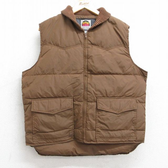 L★古着 ミラー ダウン ベスト メンズ 80年代 80s USA製 茶 ブラウン 25oct21 中古 アウター