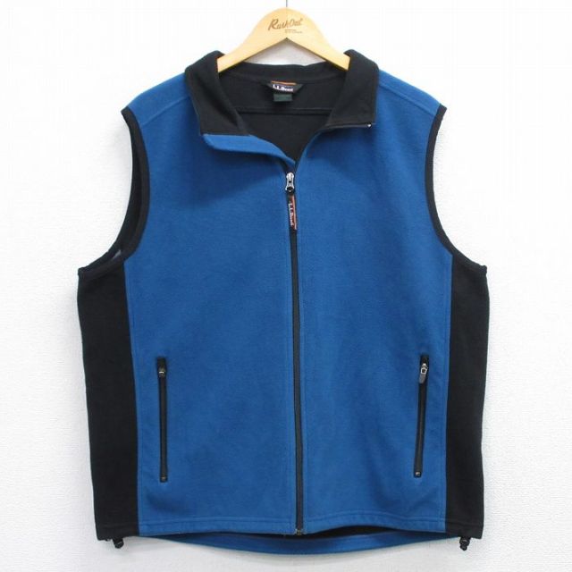 L★古着 エルエルビーン LLBEAN フリース ベスト メンズ 00年代 00s 紺他 ネイビー 【spe】 25oct24 中古 アウター