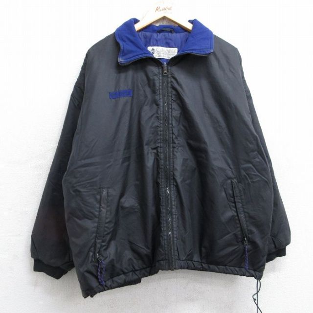 XL★古着 コロンビア COLUMBIA 長袖 ジャケット メンズ 90年代 90s 襟フリース 黒 ブラック 25oct25 中古 アウター