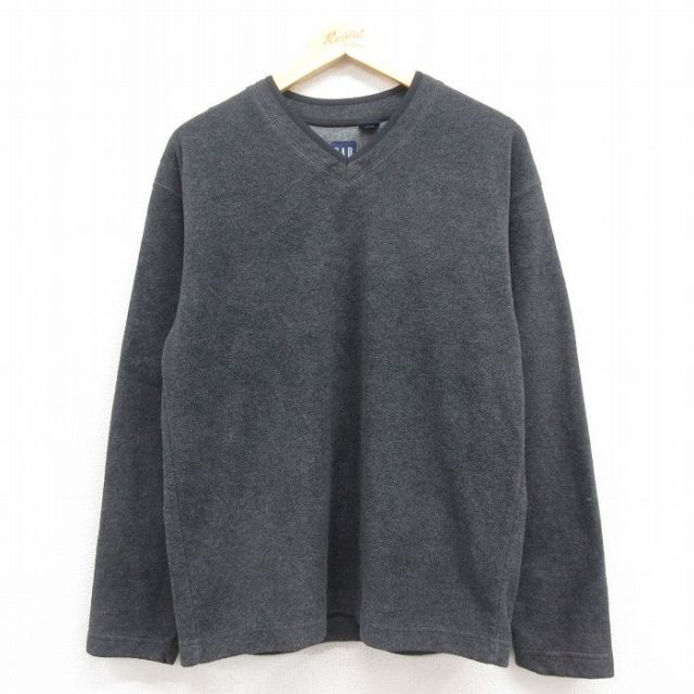 S★古着 ギャップ GAP 長袖 フリース ジャケット メンズ 00年代 00s Vネック グレー 25oct28 中古 アウター