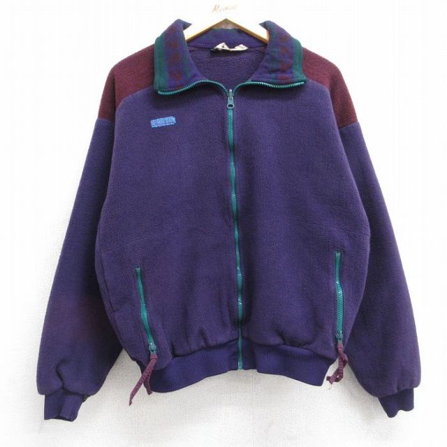 L★古着 コロンビア COLUMBIA 長袖 フリース ジャケット メンズ 90年代 90s USA製 紫 パープル 25oct28 中古 アウター