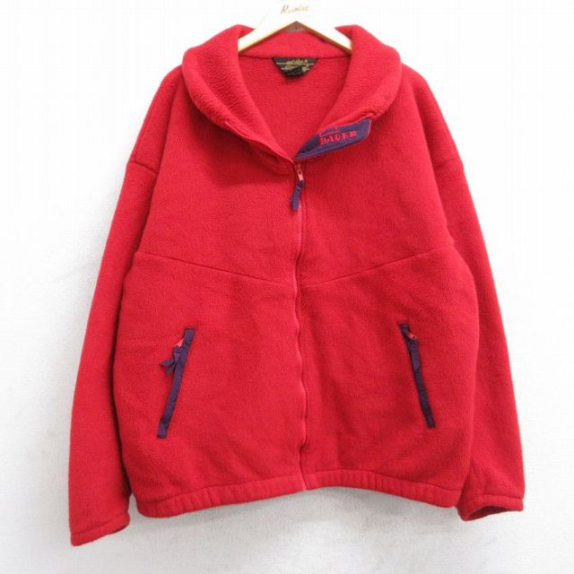 XL★古着 エディーバウアー 長袖 フリース ジャケット メンズ 90年代 90s USA製 赤 レッド 25oct28 中古 アウター