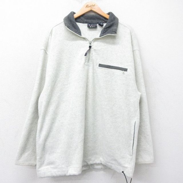 L★古着 長袖 ハーフジップ フリース ジャケット メンズ 00年代 00s 白 ホワイト 25oct28 中古 アウター