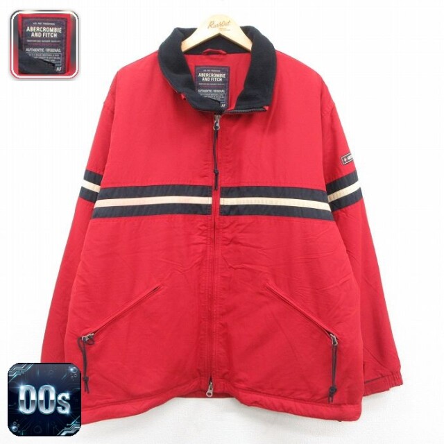 【50%OFF】アバクロンビー 00s ナイロンジャケット 内側ボア レッド XL | 古着
