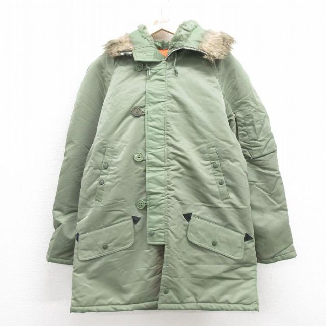 L★古着 JCペニー 長袖 ジャケット パーカー メンズ 80年代 80s ロング丈 ラグラン 緑 グリーン 内側キルティング 25oct30 中古 アウター