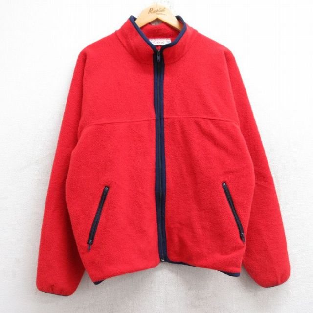 M★古着 オービス ORVIS 長袖 フリース ジャケット メンズ 80年代 80s USA製 赤 レッド 【spe】 25oct31 中古 アウター